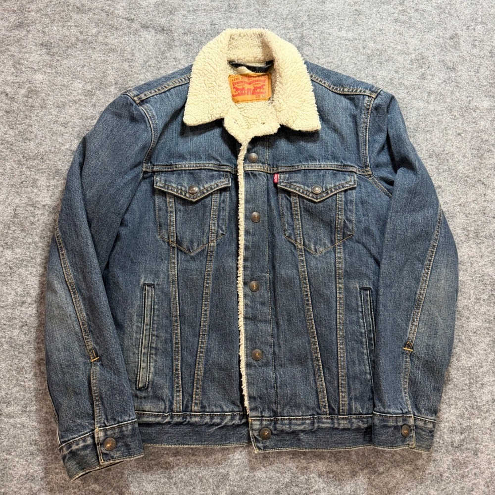 Levis Mens M Sherpa Lined Denim Trucker Jacket Type III 163650115